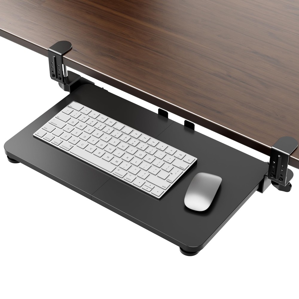 Small Keyboard Tray Under Desk, Pull Out Keyboard & Mouse Tray with Adjustabl...