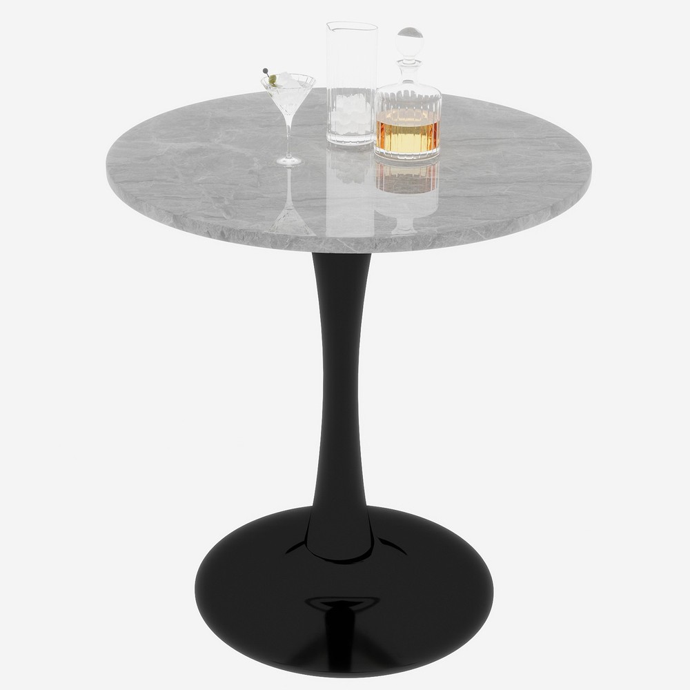 27.6-inch black coffee table, mid-century modern style dining table, accommoda