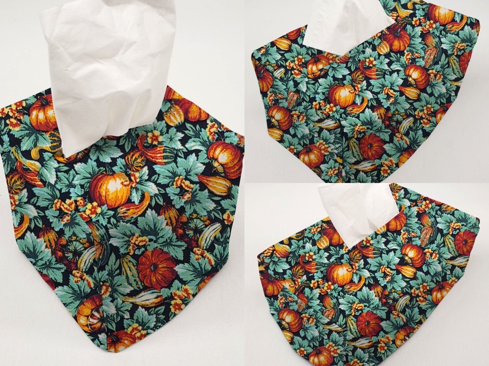 Pumpkins & Gourds Tissue Box Cover (2 Patterns Available)