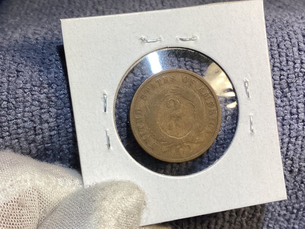 1868 TWO CENT PIECE OBVERSE POCK MARKS LOWER GRADE FREE SHIPPING
