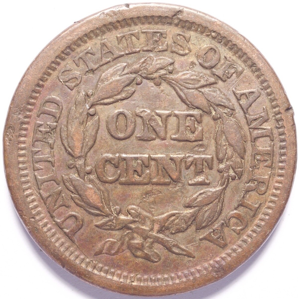1845 Large Cent Braided Hair