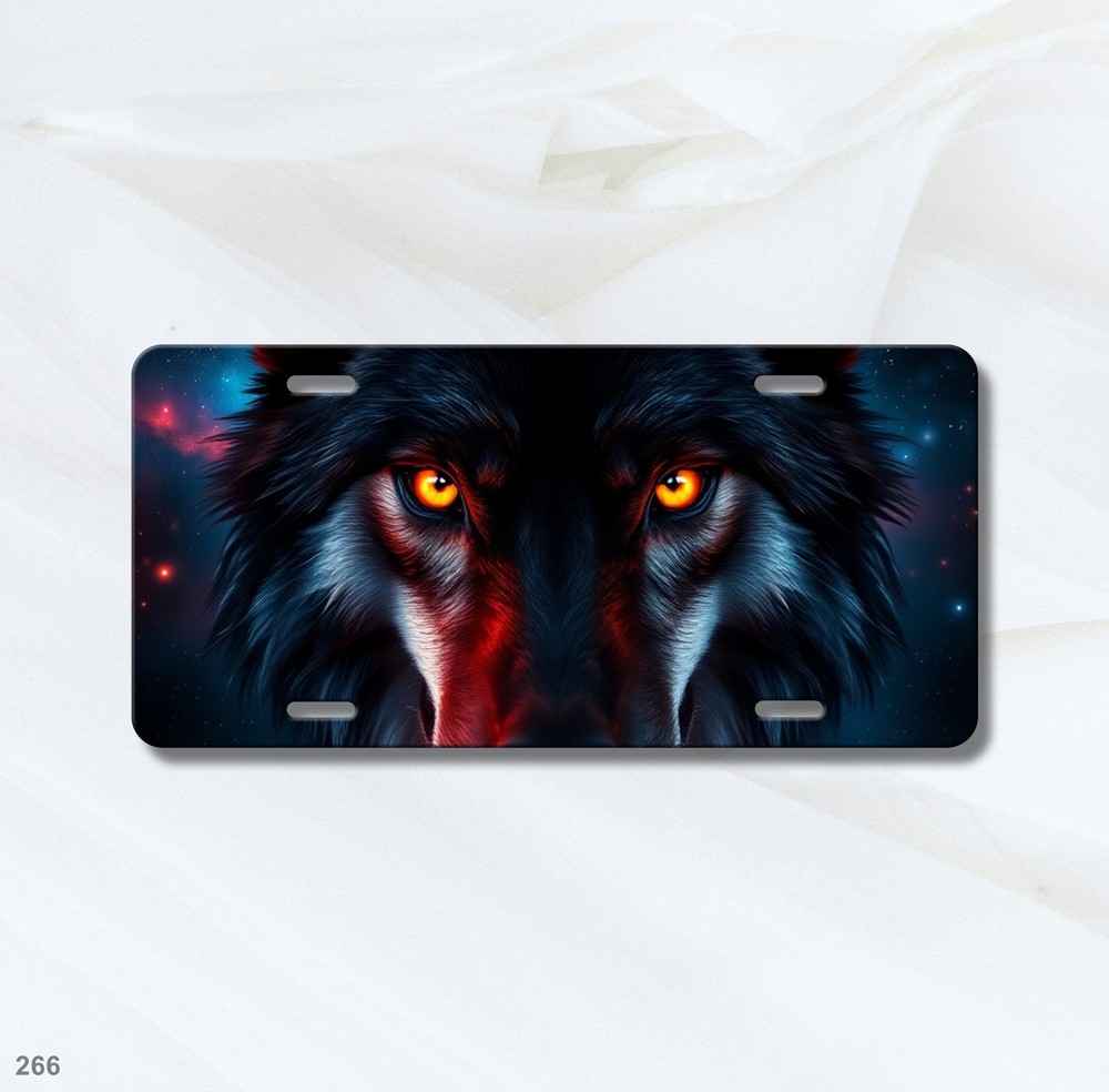 Bold Wolf License Plate Personalized Front Bumper Plate Birthday Gift