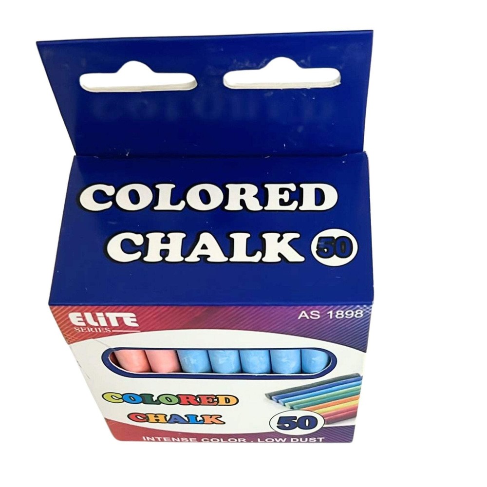 Colored Chalk – Low Dust with Intense Color: 50 Pack