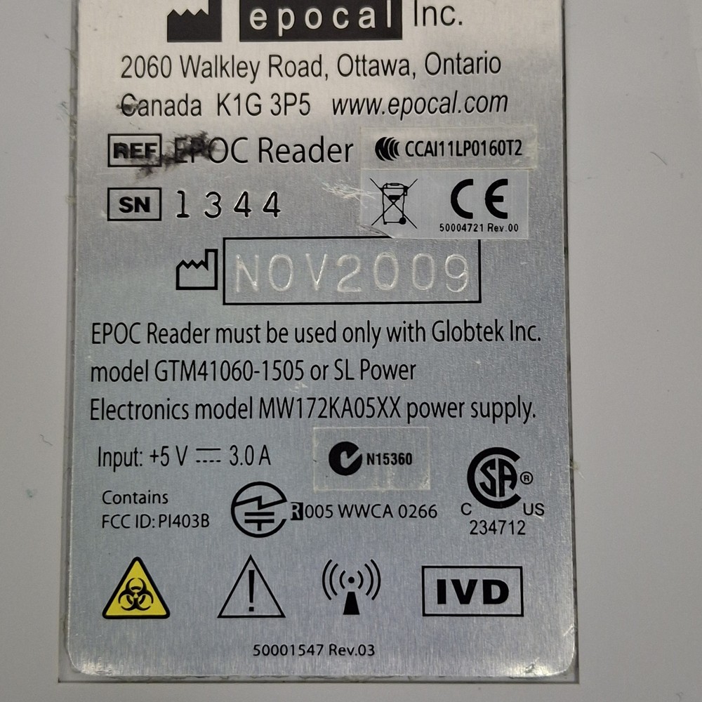 Epocal, Inc Epoc Reader Base