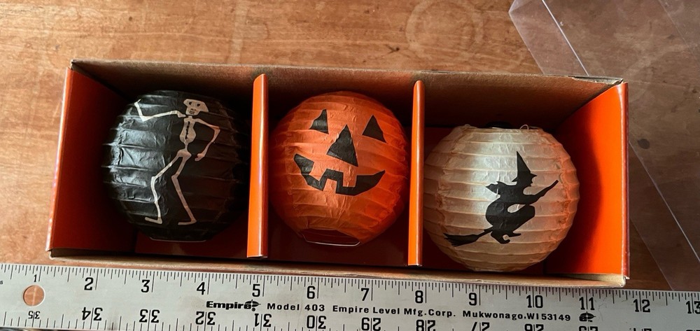 Pottery Barn Paper Lantern Pumpkin Witch Skeleton String Lights Halloween NIB