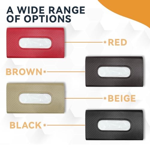 Car Tissue Holder, Sun Visor Organizer, Rectangular Sun Visor Napkin, Red