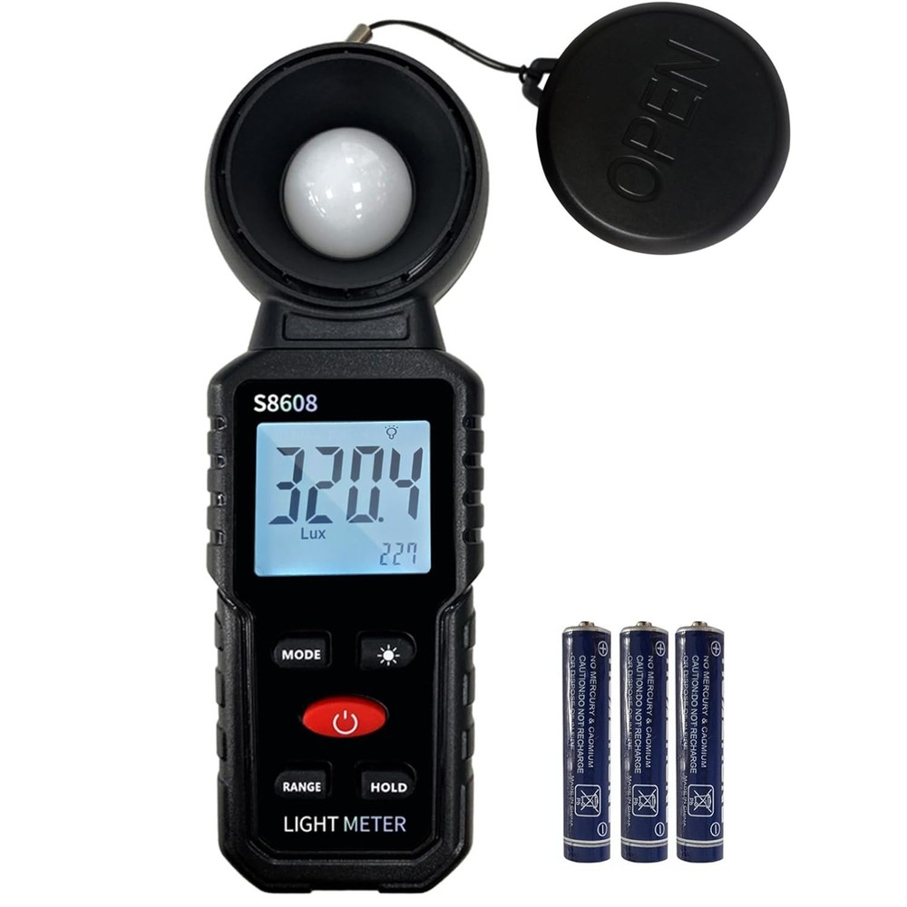 Professional Digital Light Meter 18,500 FC with Backlight & Data Hold Features