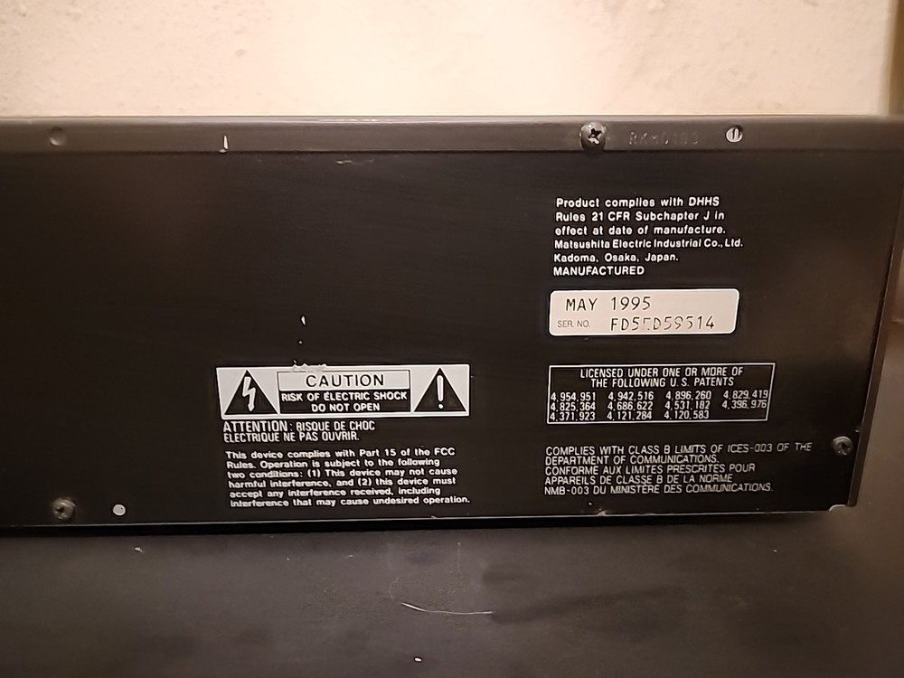 Technics SL-PD887 5-Disc CD Changer Player MASH Vintage TESTED