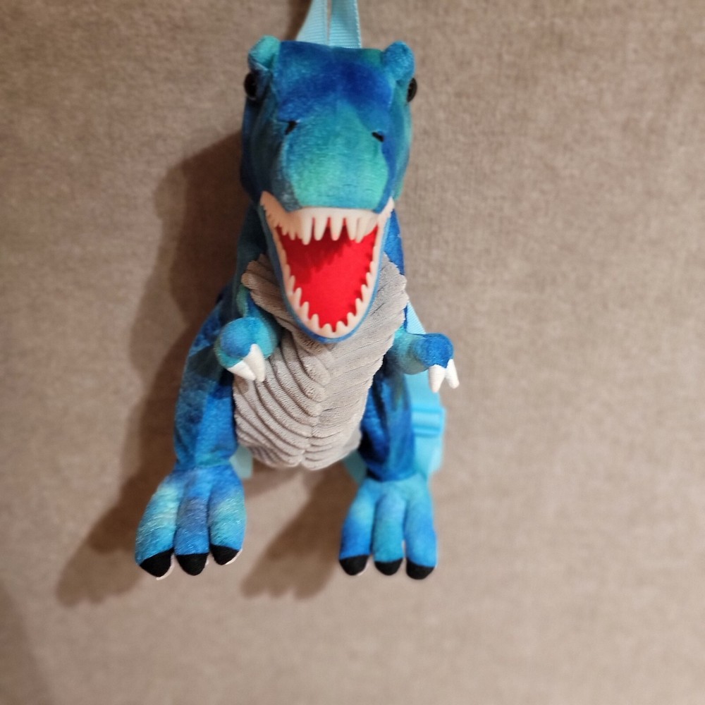 Blue Plush Dinosaur T-Rex Backpack
