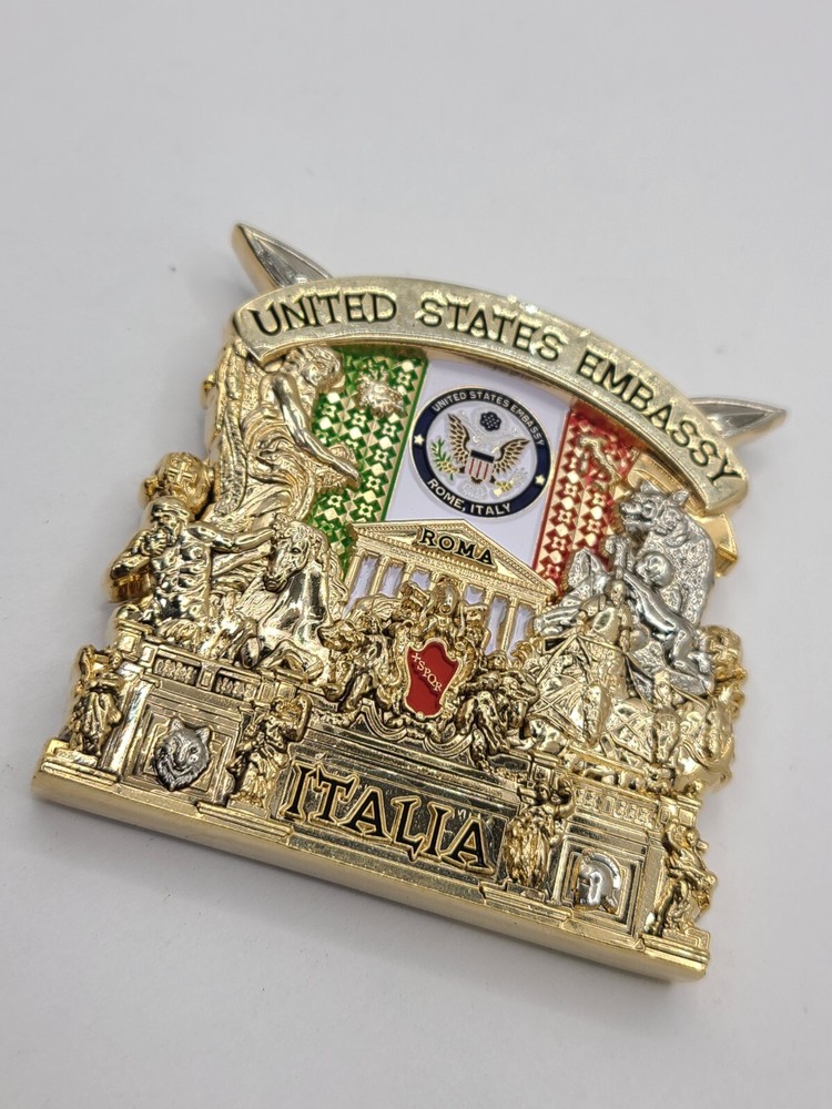 USMC MSG Marine Security Guard Detachment Rome, Italy Challenge Coin