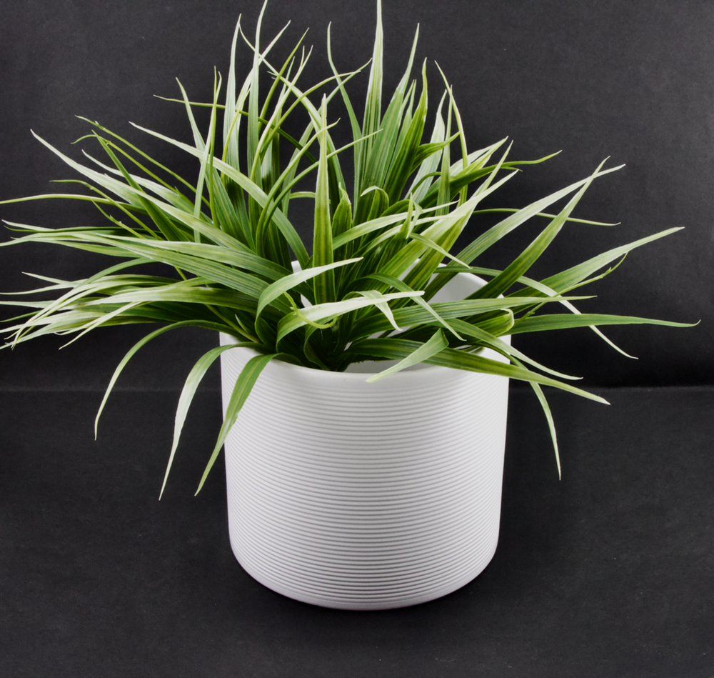 Scheurich Germany Small White Ribbed Ceramic Planter 828-14