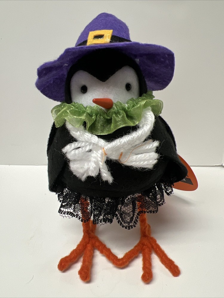 Bird Witch & Devil Vampire Birds With Tags - 2 Halloween Birds