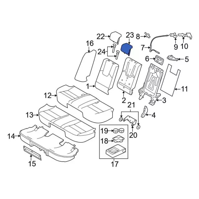 Genuine Ford Headrest AE5Z-54611A08-HB