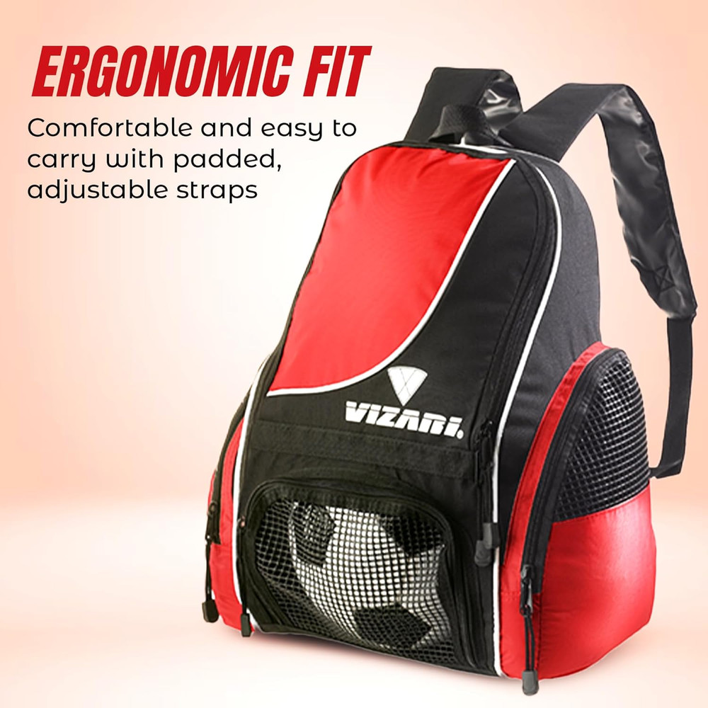 Solano Soccer Backpack with Ball Compartment and Vented Ball Pocket and Mesh Sid