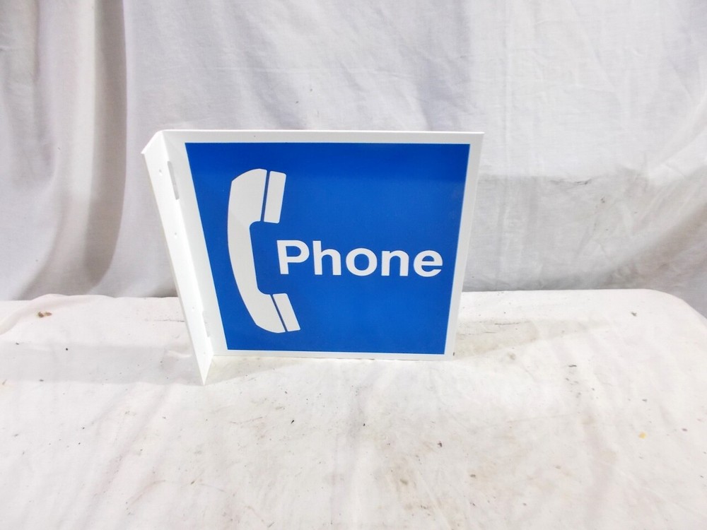 Plastic Flanged Telephone Sign – Unused