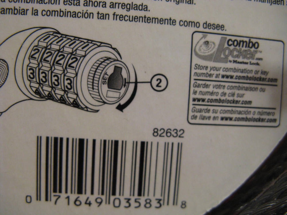 New Master Lock 5 ft Combination Cable Lock 8119DPF 60"