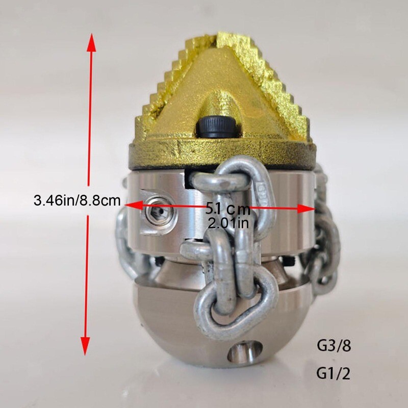 Pressure Washer Sewer Jetter Rotating Nozzle Kitchen Drain Cleaning Tip 3/8 1/2