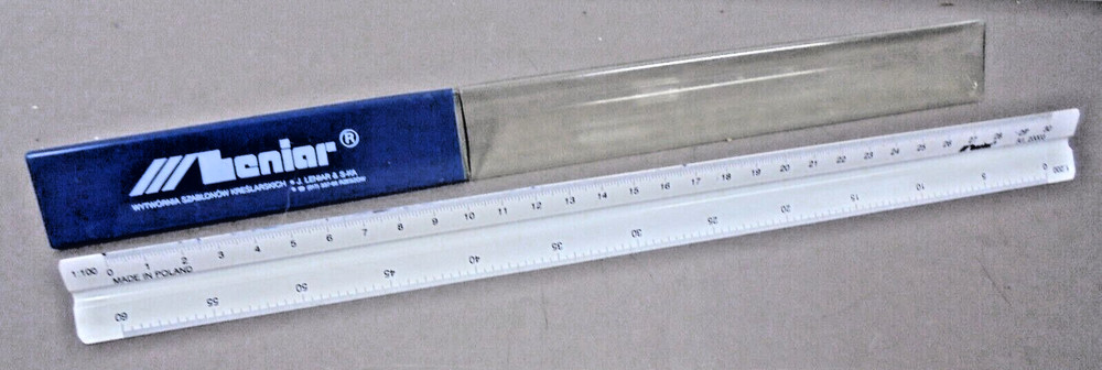 J. Leniar Architectural Triangular Scale Ruler Plastic