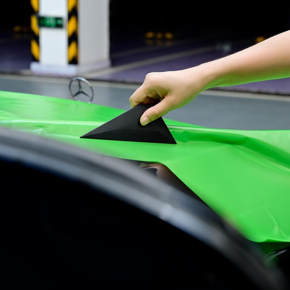 FOSHIO Small Squeegee Window Tinting Tools, Triangle Car Wrap Vinyl Black