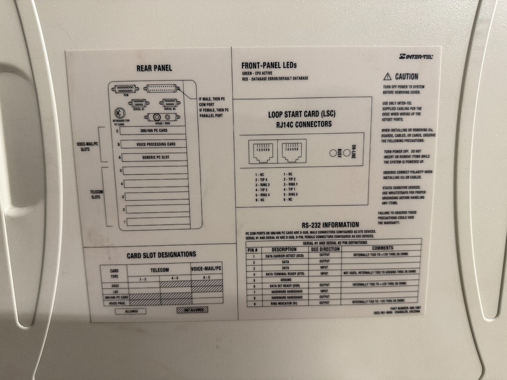 Intertel Axxent 520.0008 Key Service Unit