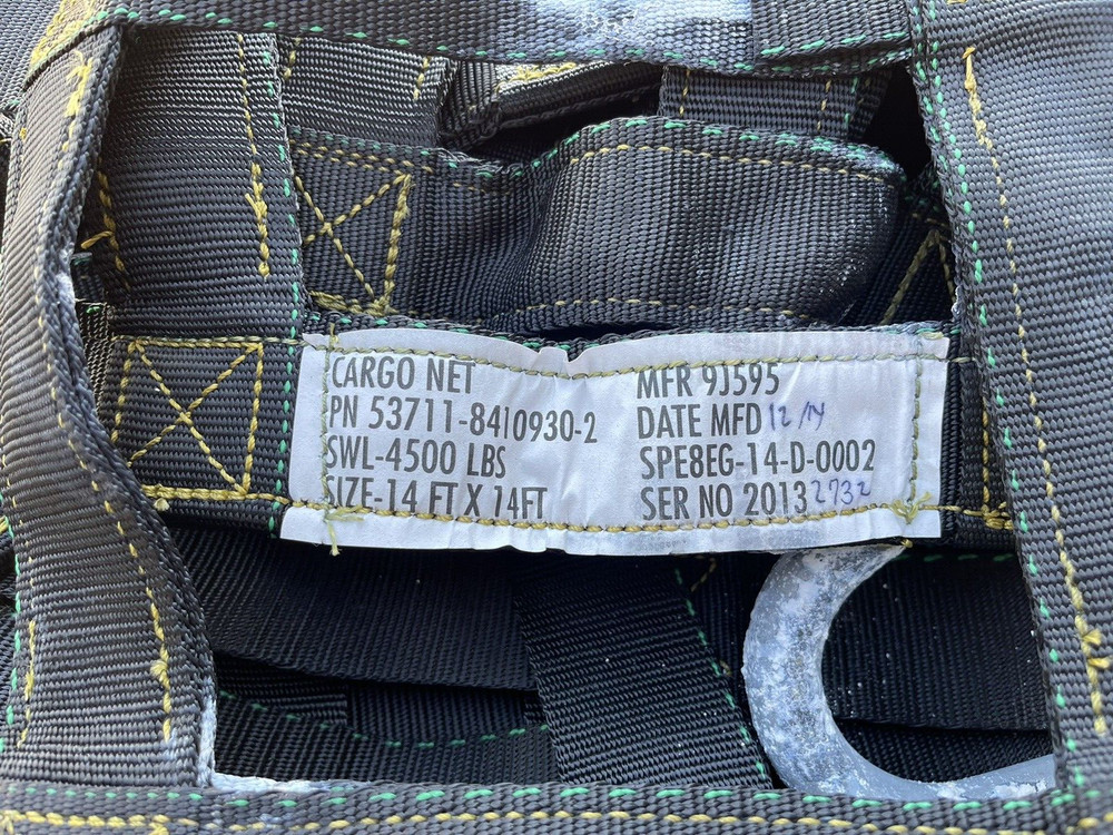 US Military 14' x 14' (4500lbs Capacity) Cargo Net