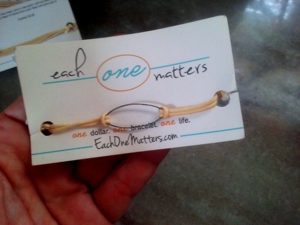 Each One Matters Adjustable String Bracelet, One Size Fits Most, NEW