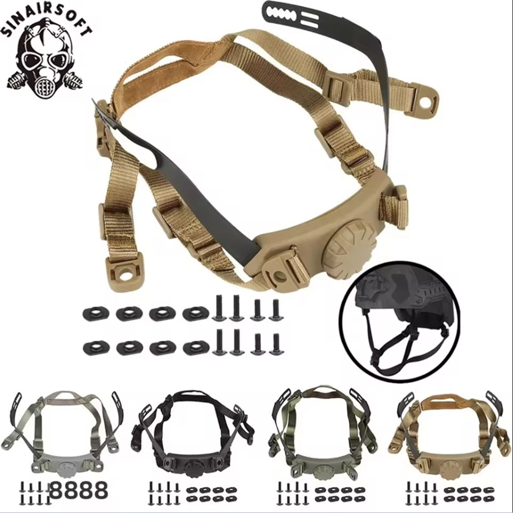 Tactical Fast Helmet Inner Suspension System Portable Adjustable Head Lock Strap
