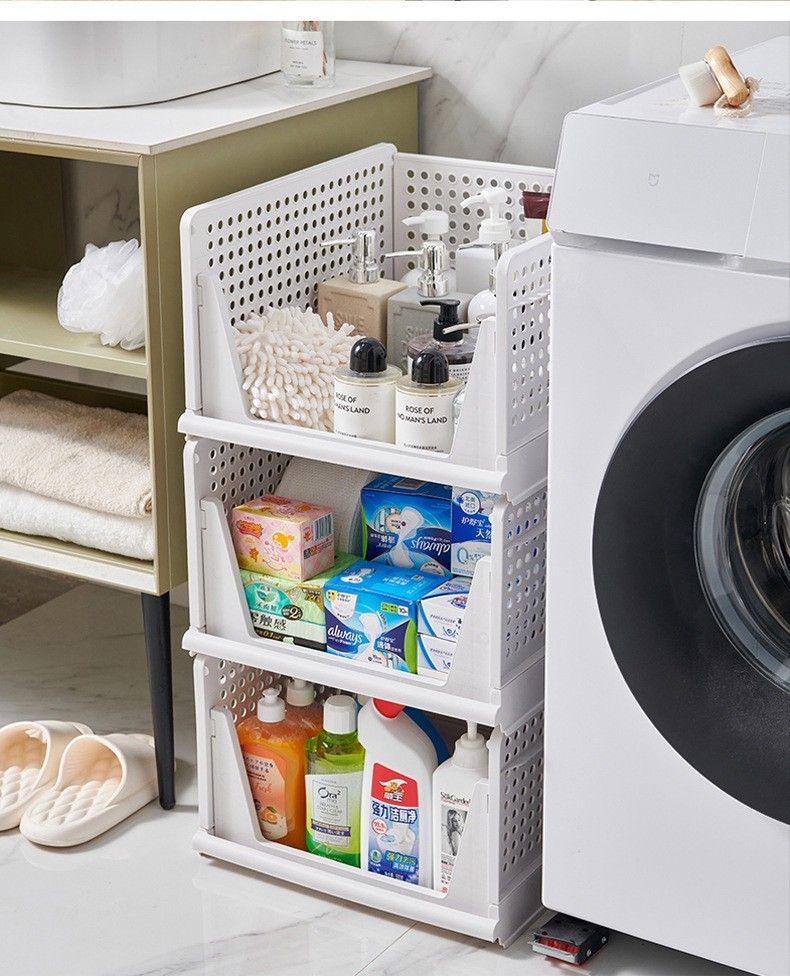 5-Pack Stackable Wardrobe Storage Baskets