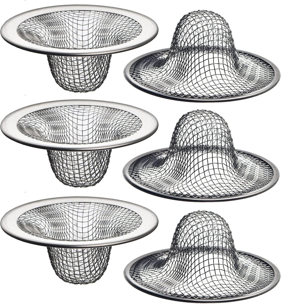 Efficient Mesh Sink Strainers - Rust Resistant 2.125" Hair Catchers, 6 Pack