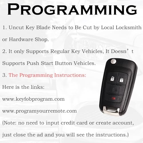 Keyless Entry Remote Control Key Fob Replacement Fits for GMC Terrain 2010