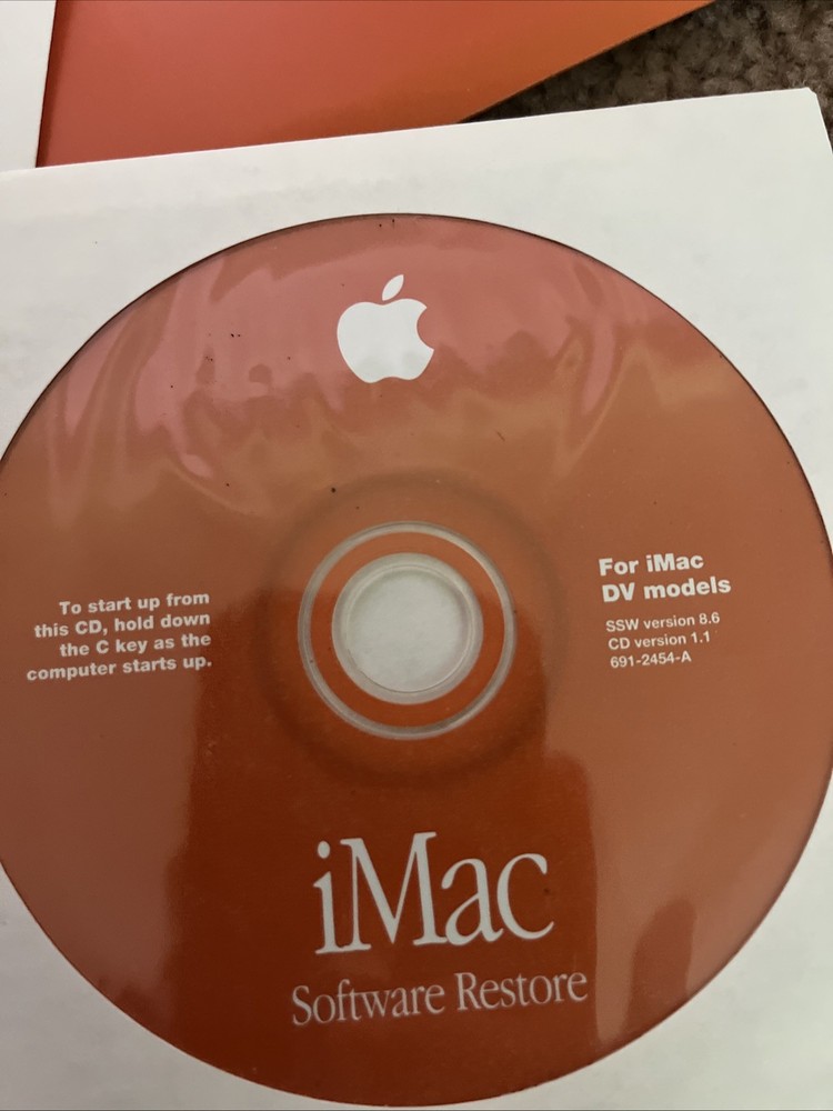 Software OS 8.6 1999 Apple Macintosh CD, 3 Disks, iMac Dv Models Install Restore