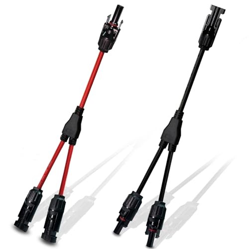 Solar Connectors Y Branch Upgraded Solar Panel Connector, 1 Pair Adapter Cable