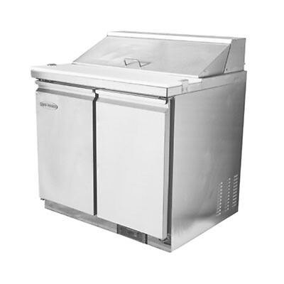 Serv-Ware SP36-8-HC 36" Two Section Sandwich / Salad Prep Table, 7 cu. ft. Ca...