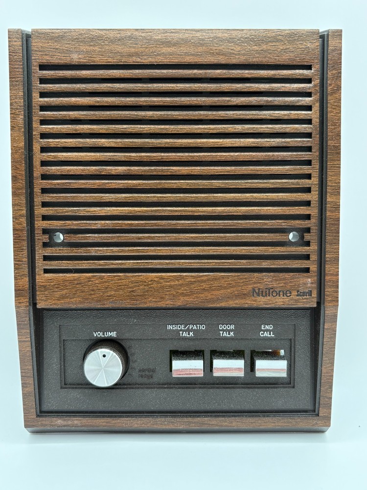 NuTone Intercom wood grain finish Brown NOS open box small scratch on front