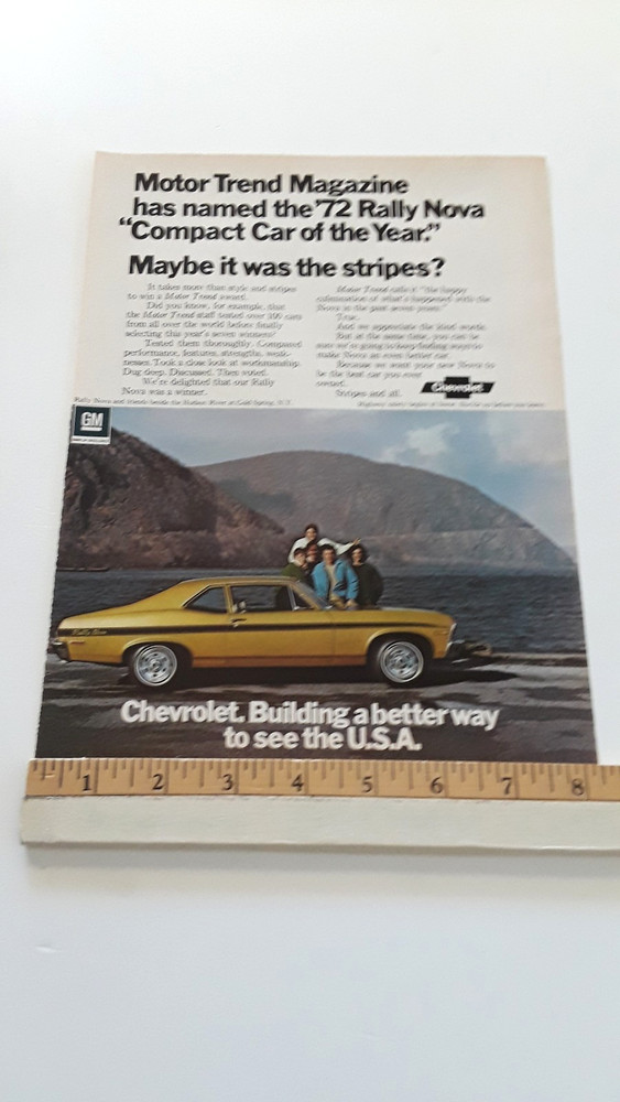 1972 CHEVROLET NOVA  ORIGINAL 1972 AD