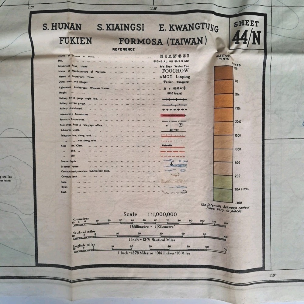 Escape Map 1944 China MI9 SHEETS 44/N & 44/O - Thin Cloth