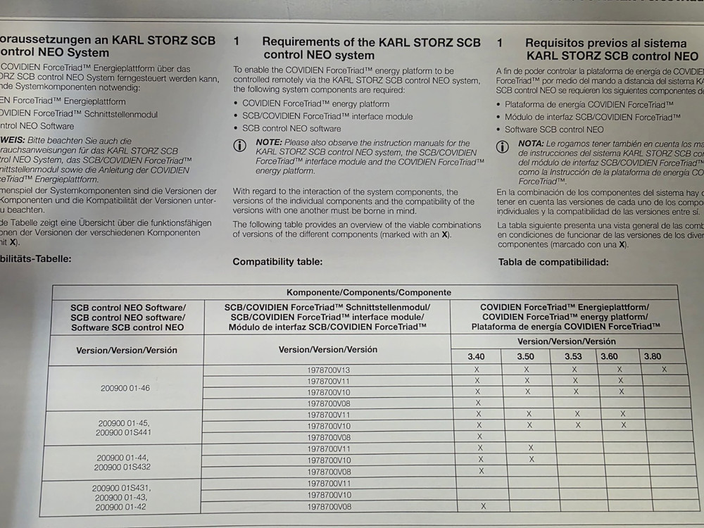 Covidien Force Triad Module 20091322 with Instructions & Connecting Cable