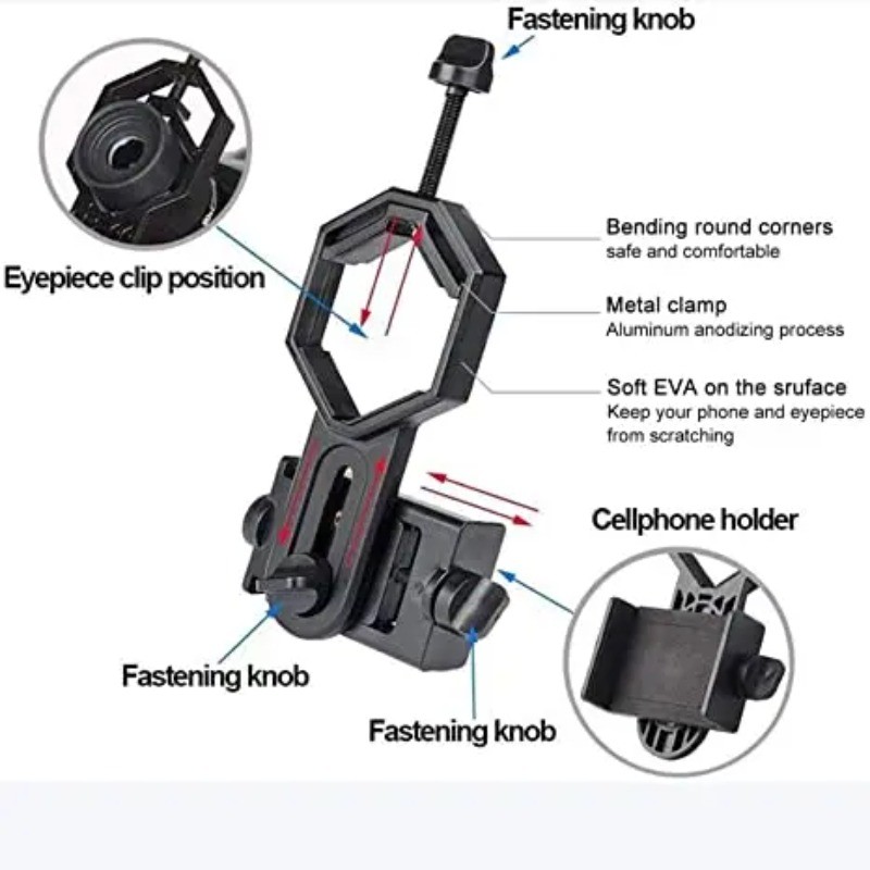 Cellphone Adapter Mount Microscope Spotting Scope Telescope Stand Holder