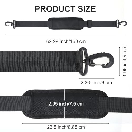 Adjustable Shoulder Strap, 63 Inch Universal Soft Bag Strap Replacement,