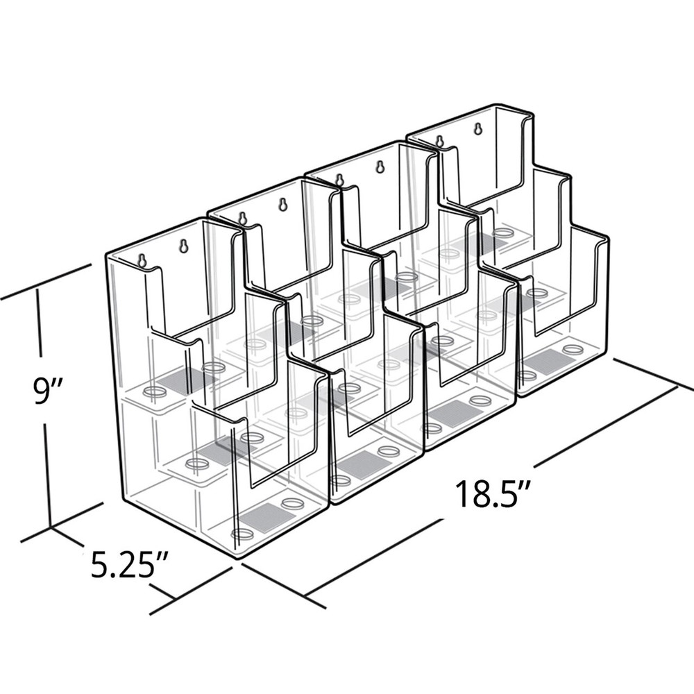 Azar Displays Three-Tiered Tri-Fold Brochure Counter Display, 2-Pack