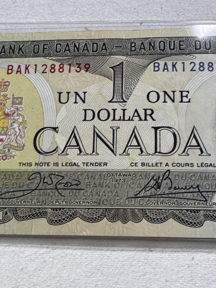1973 Canada 1 Dollar Banknote Crow Bouey P# 85c