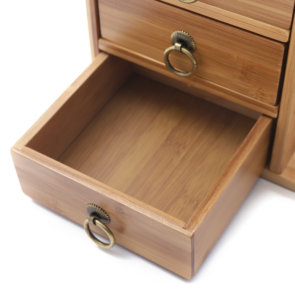 Natural Bamboo Desktop Bookshelf - Stylish Storage & Organization Solution