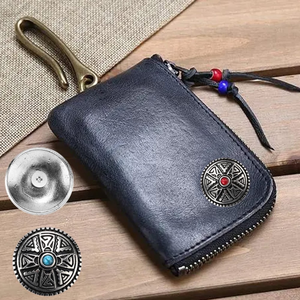 12pcs Leather Decorative ButtonsMetal Stud Screw Back Rivet DIY Creativity Pr...